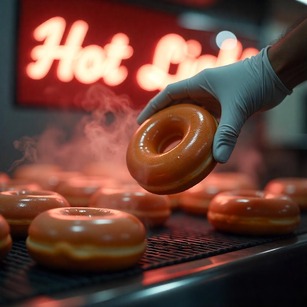 Krispy Kreme hot light hours doughnut