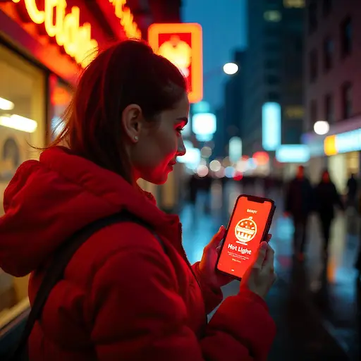 Person using the Krispy Kreme mobile app to search for locations near them